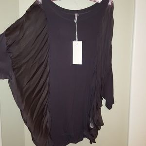 NWT Miilla raglan silk sleeves blouse black